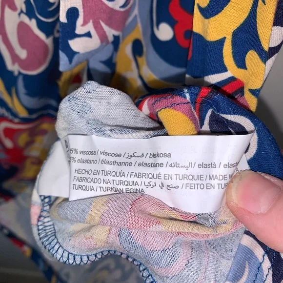 Lefties NWT Wrap Style Floral Dress Size XXL Colorful Short Sleeve Summer Dress - Picture 10 of 12